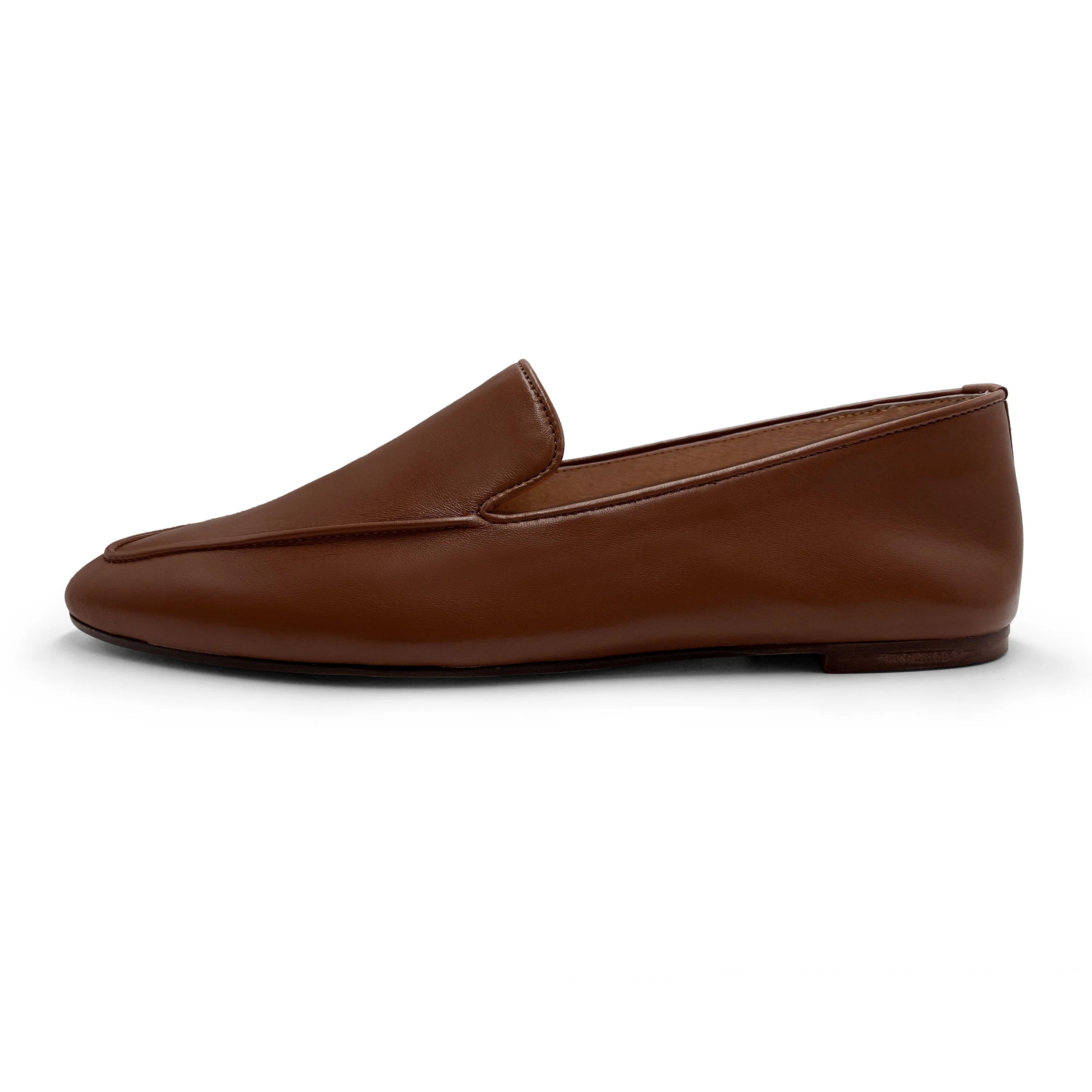 Brown leather women moccasins - Image 4