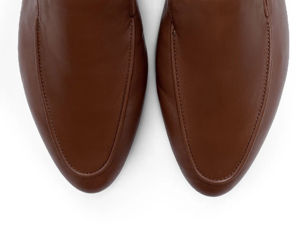 Brown leather women moccasins - Image 5