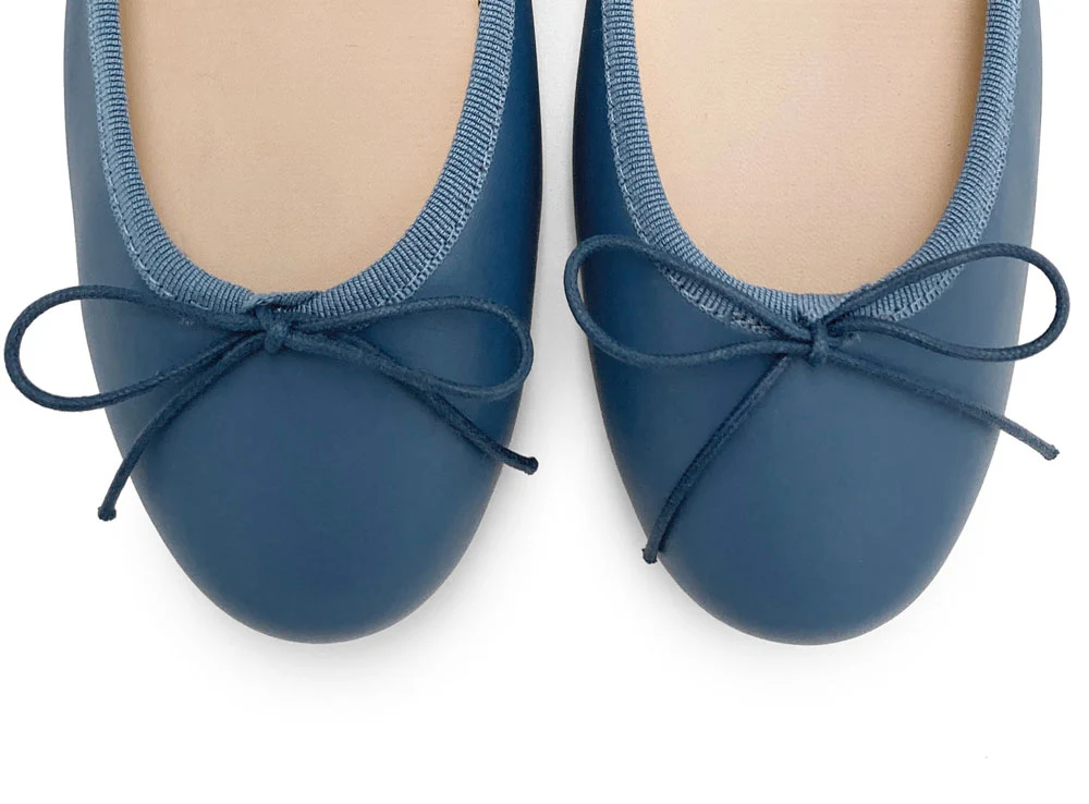 Indigo leather ballet flats - Image 5
